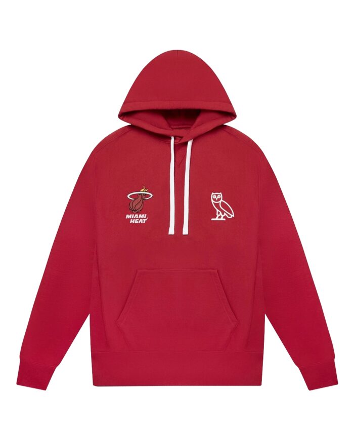 OVO X NBA Heat Hoodie Red