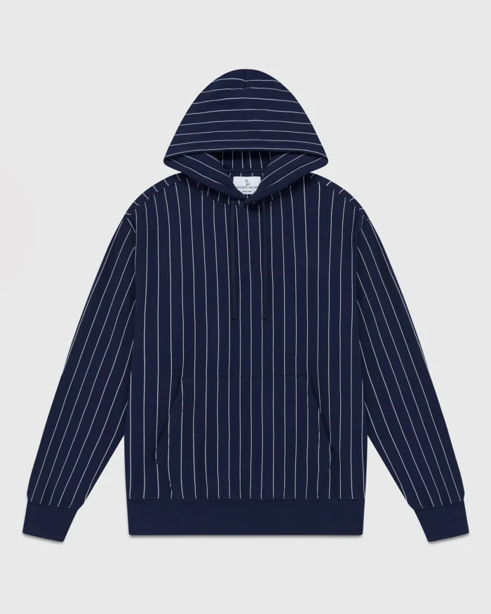 Ovo Pinstripe Hoodie - Blue